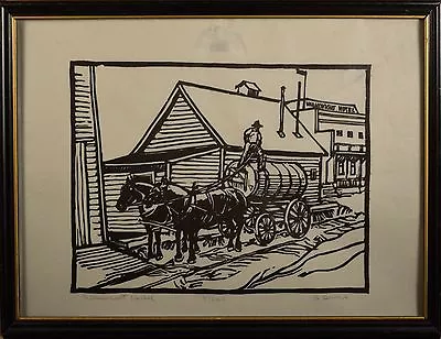 William (Bill) Duma Original Linocut Heritage Park Series  Wainwright Hotel ! • £481.89