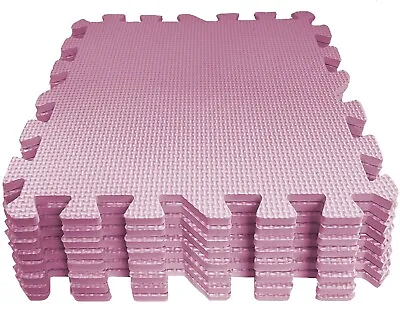 8 Pc Pink Soft EVA Foam Garage Workshop Gym Playroom Kids Floor Play Mat Tiles • £9.95
