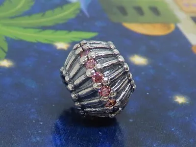 Retired Pandora Sterling Silver Show Stopper Bead With Salmon Zirconia 790545CZS • £25