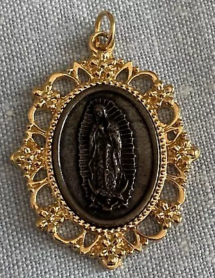 Virgin Mary Virgen De Guadalupe Medal Pendant  Charm | Bronze/Gold Tone • $9.99
