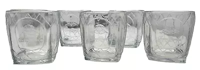 Royal Crown Whiskey Rocks Glasses Vintage Cathedral Design Embossed Set Of (6) • $29.99