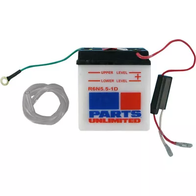 Parts Unlimited 6V Conventional Battery #6N5.5-1D (R6N5.5-1D) • $22.20