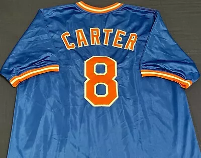 Gary Carter Custom Blue Throwback New York Mets Jersey Mens Size Large • $31.99