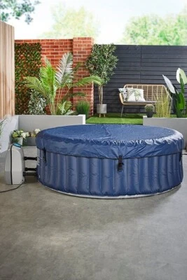 Inflatable Hot Tub 6 Person Blue Round Spa Portable With Heater • £205