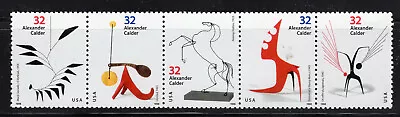 THE ART OF ALEXANDER CALDER ** Vintage U.S. Postage Stamps Strip Of 5 • $4.99