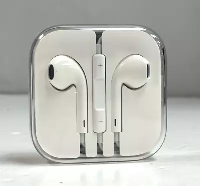 Apple Headphones Wired With 3.5MM Aux Plug In Case Earbud Look Unused - B6 O503 • £5.95