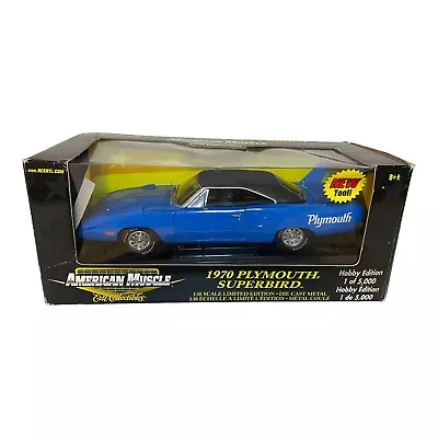 1:18 American Muscle Ertl Blue 1970 Plymouth Superbird • $144.01
