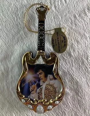 THE DREAM ELVIS PRESLEY MUSICAL GUITAR ORNAMENT Entertainer Of The Century Set 2 • $14.95