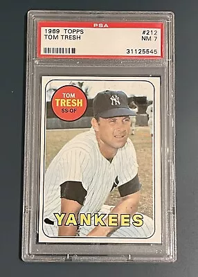 1969 Topps #212 Tom Tresh PSA 7 NM FREE SHIPPING New York Yankees BEAUTIFUL! • $29.69