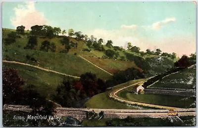 VINTAGE POSTCARD VIEW OF ECTON HILL AND THE MANIFOLD VALLEY WARSLOW U.K. 1910s • £9.64