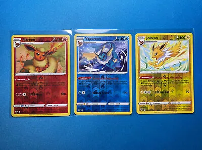 $14.95 • Buy Flareon Vaporeon Jolteon Vivid Voltage Pokemon Card Reverse Holo Set Mint NM