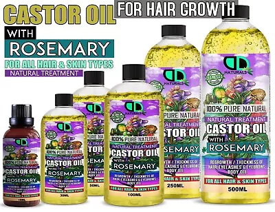 £4.99 • Buy Castor Oil With Rosemary Oil For Skin & Hair Growth Diluted (Ready To Use)