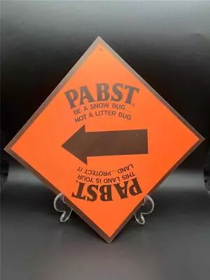 Vintage Pabst Beer PBR Snowmobile Trail Litter Plastic Advertising Sign MINT • $9.99