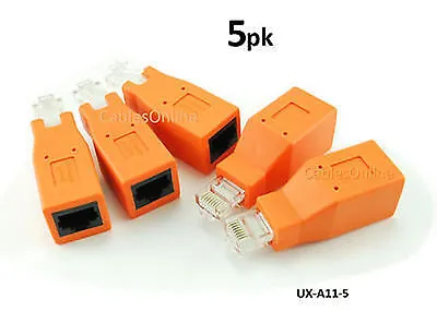 $22.25 • Buy 5-PACK Cat6 / Cat5e Ethernet RJ45 Male/Female CrossOver Adapter, UX-A11-5