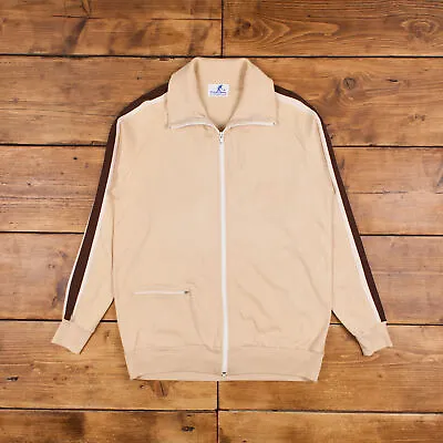 Vintage Court Mate Track Jacket XL 80s Sports Beige Zip • £31.49