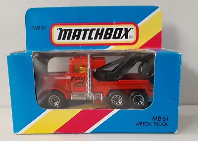 Matchbox Mb61 Superfast Peterbilt. Wreck Truck. Eddie's Wrecker. Black Hooks • $39.95