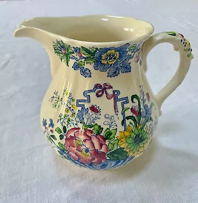 Vtg Mason's Ironstone China Creamer Jug Pitcher Flower Basket C 4792 Strathmore • $35