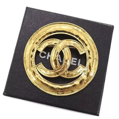 CHANEL CC Logos Circle Used Pin Brooch Gold Plated 94P France Vintage #BX868 M • $1008.72