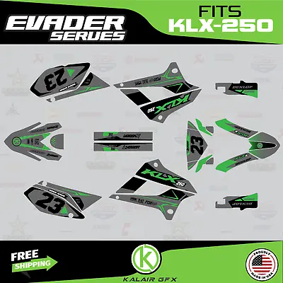 $79.99 • Buy Graphics Kit For Kawasaki KLX250 (2008-2020) KLX 250 Evader Series - Green Grey