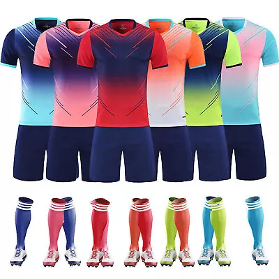 23/24 Boy Kids Football Kits Soccer Training Suit Sportswear Shirt Short Socks • $28.98