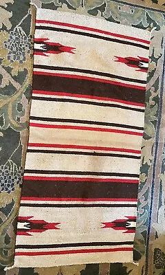 Vintage Handwoven Wool Zapotec Rug Or Saddle Blanket • $95