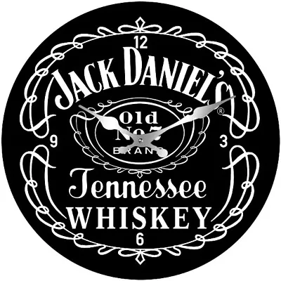 30 Cm Jack Daniel's Black Glass Wall Clock Collectable Man Cave Garage Shed • $44.95