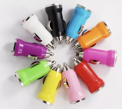 10x USB Mini Car Charger Ipod IPhone HTC Samsung Universal Cell Phone 10 Color • $7.99