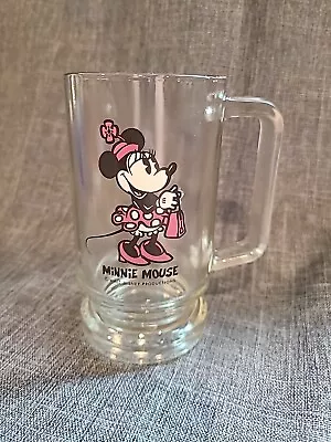 Vintage 1970s Minnie Mouse Drinking Glass Mug With Handle • $16