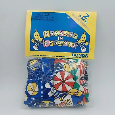 Vintage Bananas In Pyjamas Boys Briefs 1997 New In Pack As Is Bonds Sz 2/3 READ • $10