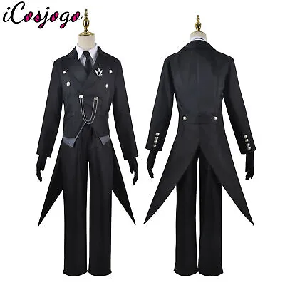 Anime Manga Black Butler Sebastian Michaelis Men Halloween Cosplay Costume Coat • $22.79