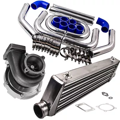 Universal Billet GT3582 Turbocharger Kit + Intercooler + 2.5  Turbo Pipe Piping • $427.50