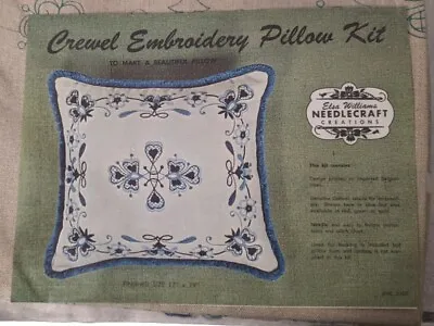 ELSA WILLIAMS Vintage Needlecraft Creations Crewel Embroidery Pillow Kit NEW  • $29.95