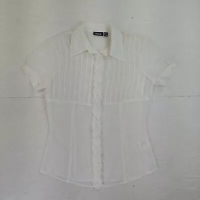 Mexx Women's Blouse Top Shirt Casual Medium Transparent See Through • $23.31