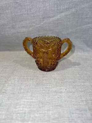 FENTON Imperial Two Handle Amber Glass Starburst Toothpick Holder 2.5  • $8