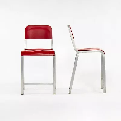 2010s Emeco 1951 Red Counter Stool By Adrian Van Hooydonk And BMW Designworks  • $425