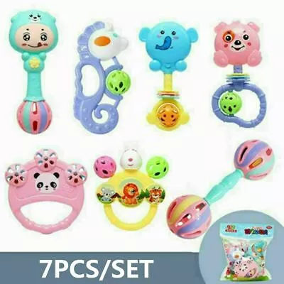 7Pcs Baby Rattle Toys Set Kids Music Sensory Toys Shake Musical Education Gift • $16.49