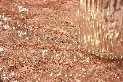 £7.99 • Buy Rose Gold Sequin Fabric Sparkly Shiny Bling Material Cloth 130cm Wide 1 Metre 