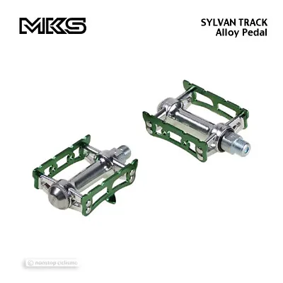 NEW MKS SYLVAN TRACK Alloy Urban Platform Bicycle Pedals : 9/16  GREEN • $44.99