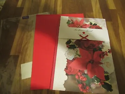 Quality Hallmark Christmas Card For Someone Special With All My Love Floral • £1