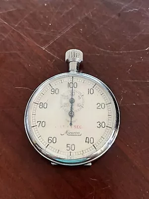 MECHANICAL HAND WINDING SWISS MINERVA STOP WATCH Pocket Watch Silver Case • $25