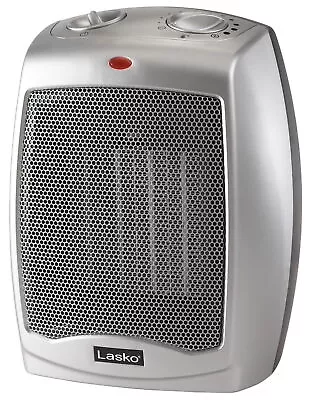 Lasko 1500W Electric Ceramic Space Heater，Adjustable Thermostat，754200，Silver • $32.98