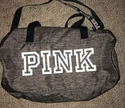 Very Slightly Used - Victoria’s Secret PINK Large Duffel Or Gym Bag Gray/Black • $9.99
