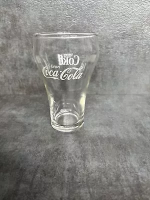 Vintage 1970s Large White Logo Enjoy Coca-Cola Coke Clear Drinking Glass • $10