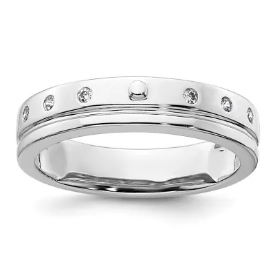 14k White Gold 0.09Ct Diamond Wedding Band Ring For Mens Size 10 • $1112