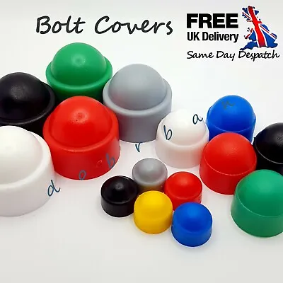 £3.83 • Buy Coloured Plastic Nut & Bolt Cover Dome Cap Hexagon Head Hat Protection Covers UK