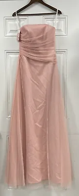 After Six 6241 Net Over Matte Satin Rose Pink Bridesmaid Prom Dress Size 6 NWT • $29.99