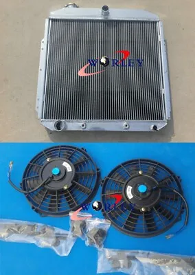 Aluminum Radiator+Fan FOR Ford Pickup F350 F250 F100 Ford Engine 1953 1954 55 56 • $309