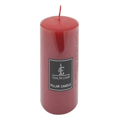 Set Of 4 Red 9cm Unscented Candle Burning Relax Pillar Wax Home Decor Xmas Gift • £6.95