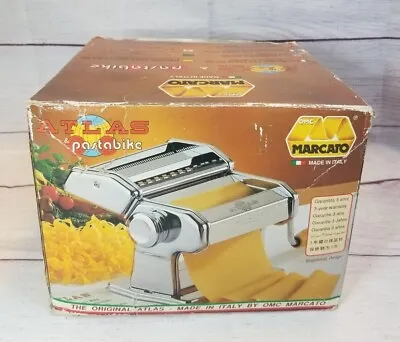 Vintage Marcato Atlas 150 Chrome Pasta Maker Machine Hand Crank Made In Italy  • $53.95