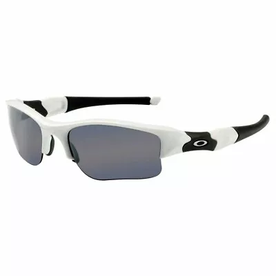 White Oakley Men's Sunglasses Polarized Flak 2.0 XLJ Black Gray & Black Rubber • $140